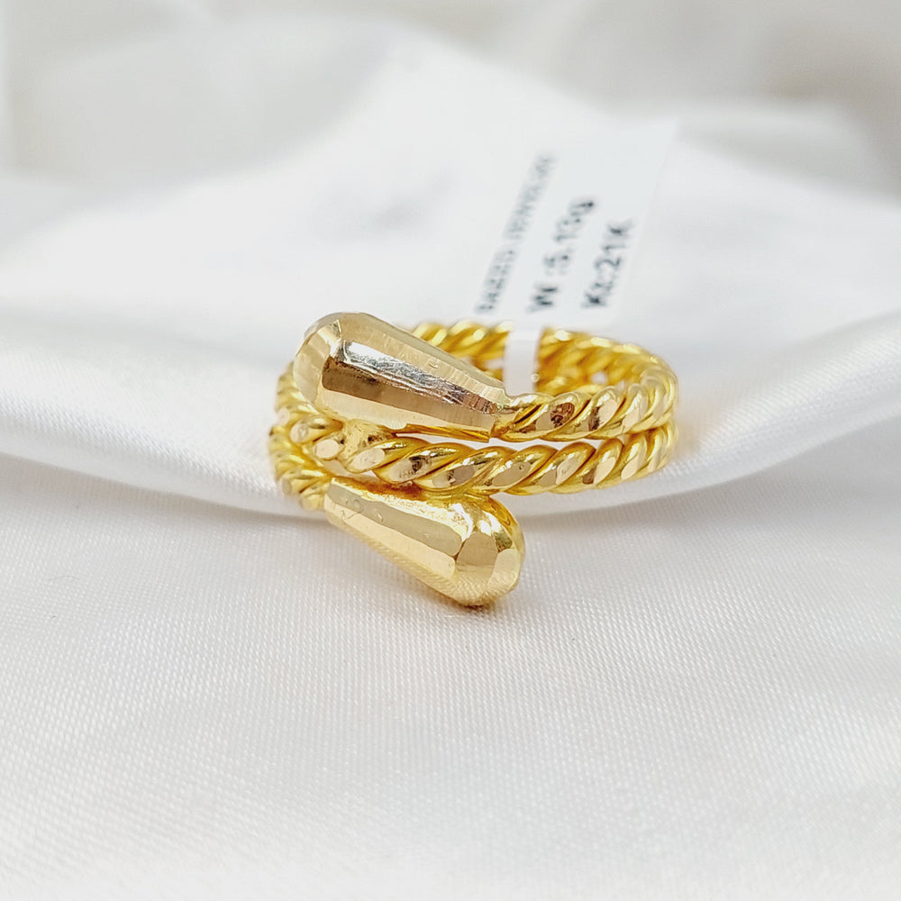 Twisted Ring  Made of 21K Yellow Gold by Saeed Jewelry-31052