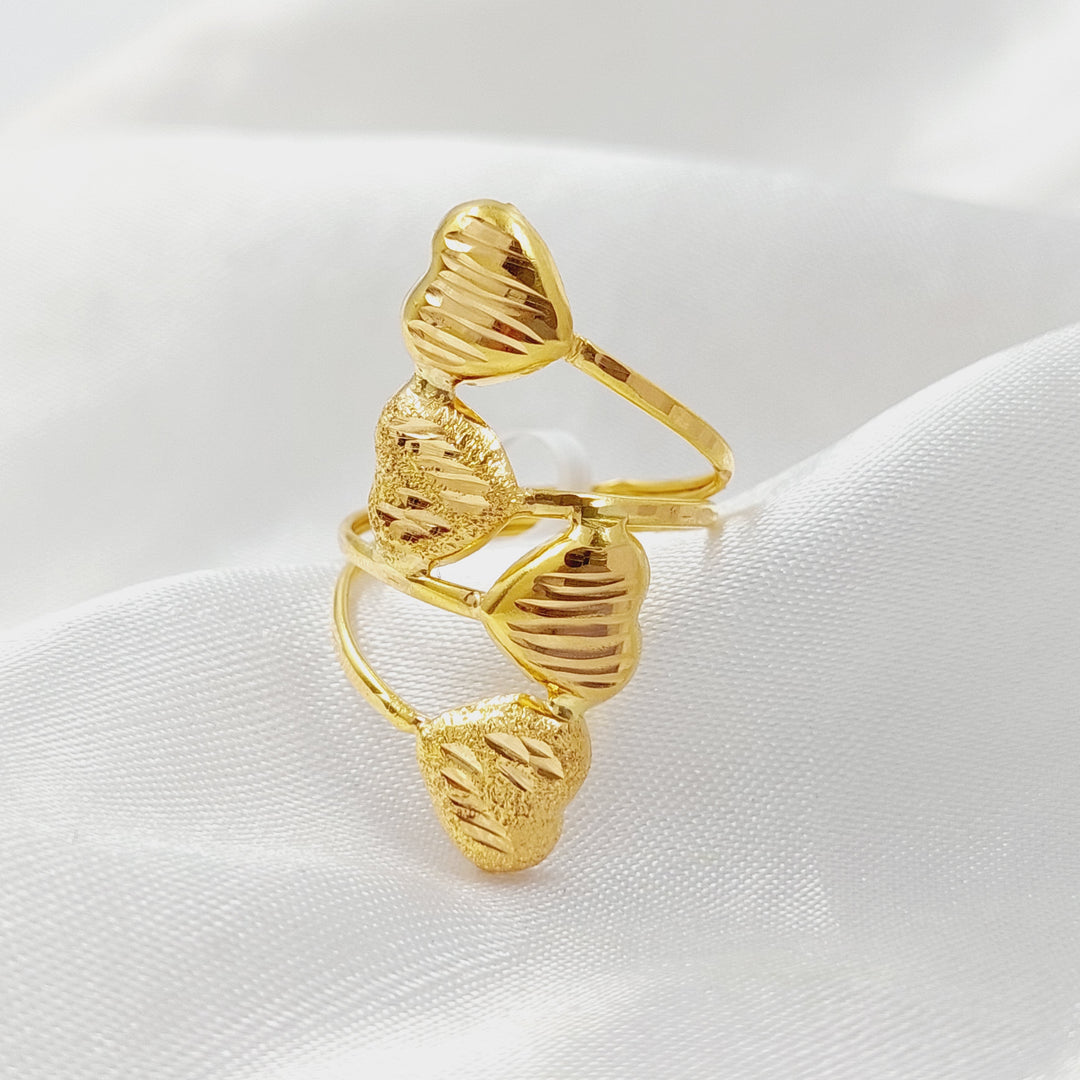 Two Ranges Heart Ring  Made Of 21K Yellow Gold by Saeed Jewelry-28726