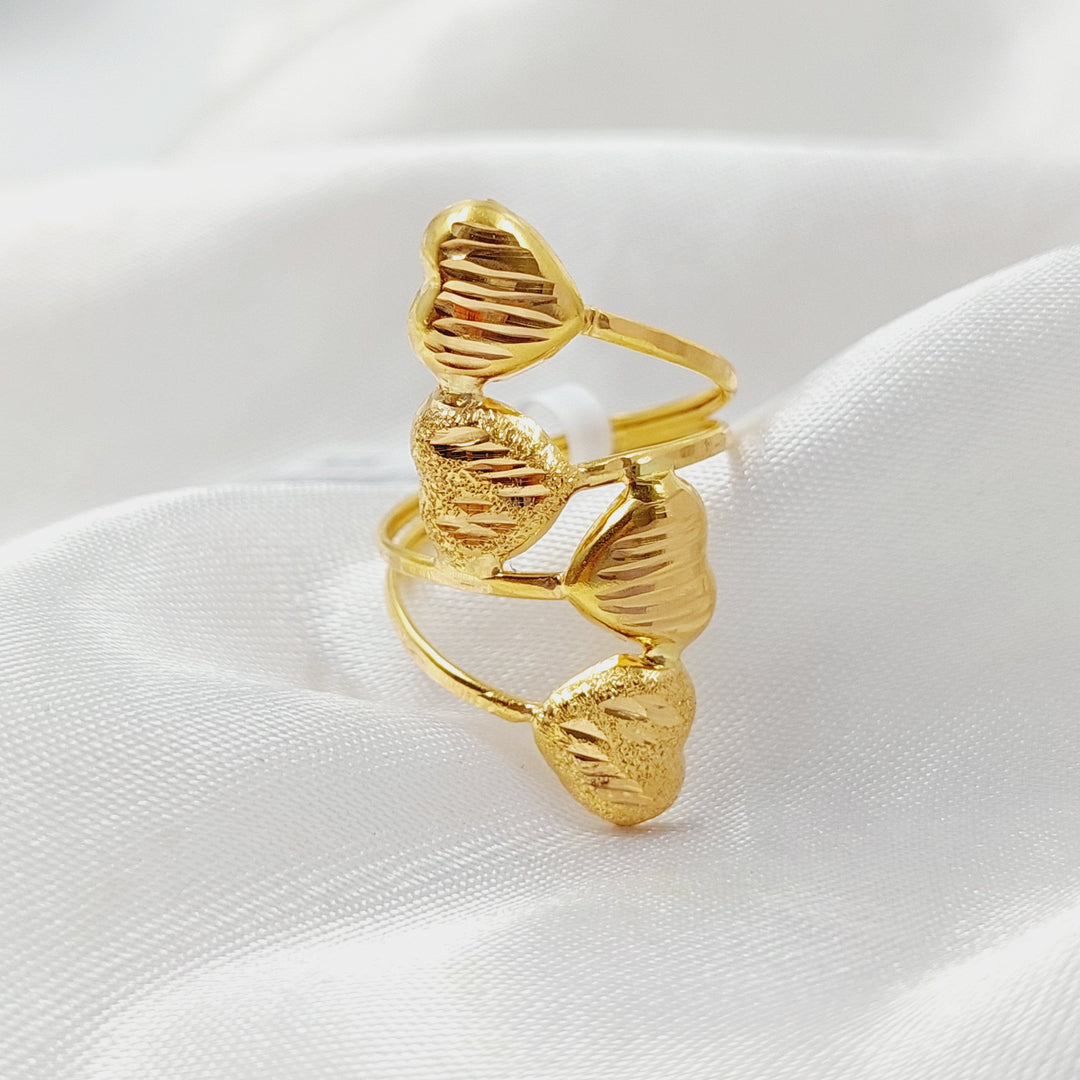 Two Ranges Heart Ring  Made Of 21K Yellow Gold by Saeed Jewelry-28726