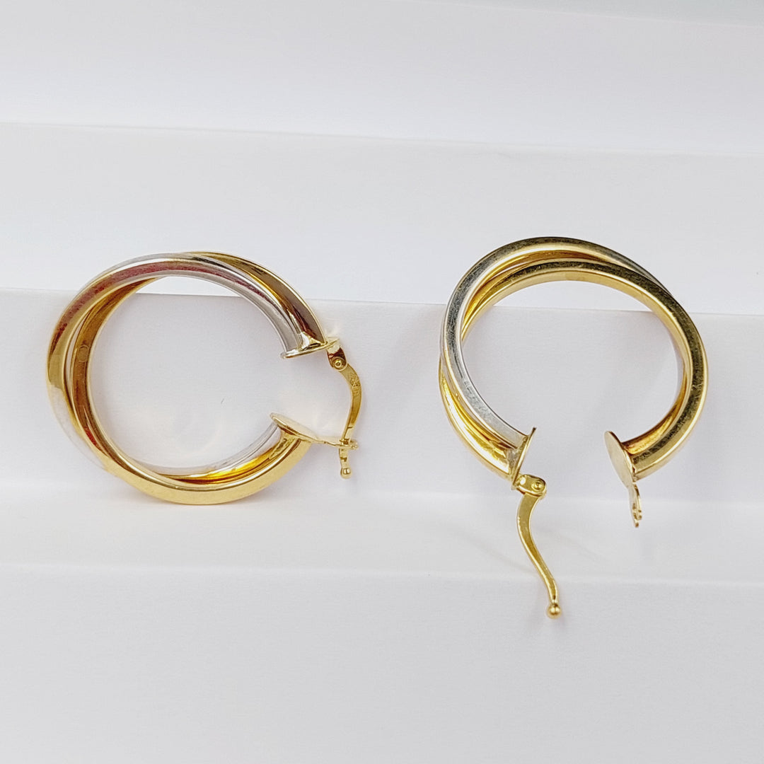 Two Ranges Hoop Earrings  Made Of 18K Colored Gold by Saeed Jewelry-28749