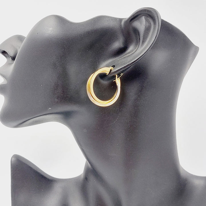 Two Ranges Hoop Earrings  Made Of 18K Colored Gold by Saeed Jewelry-28749