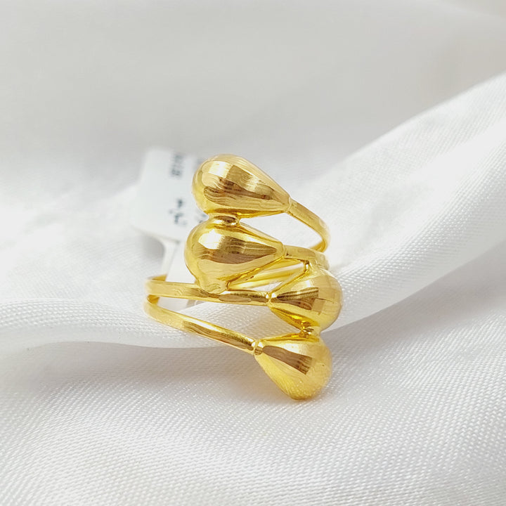 Two Ranges Tears Ring  Made Of 21K Yellow Gold by Saeed Jewelry-28729