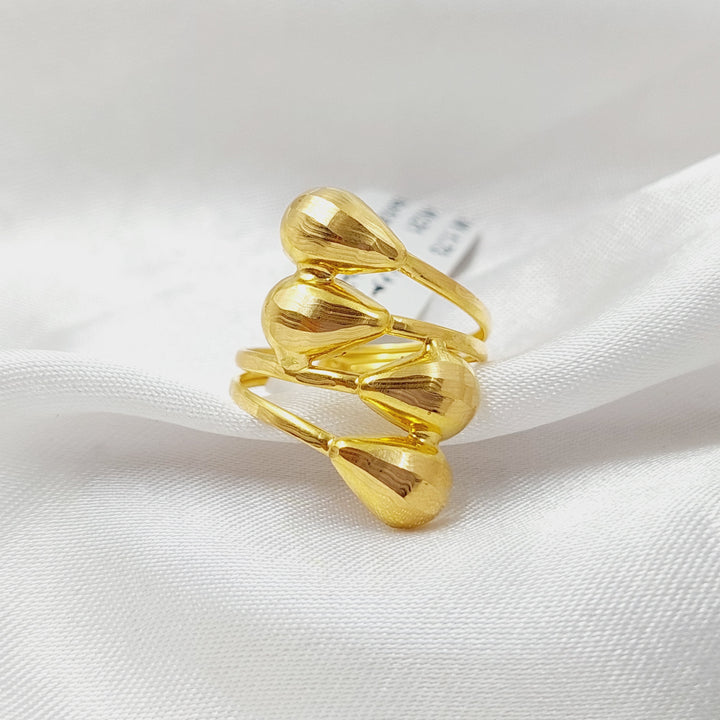 Two Ranges Tears Ring  Made Of 21K Yellow Gold by Saeed Jewelry-28729