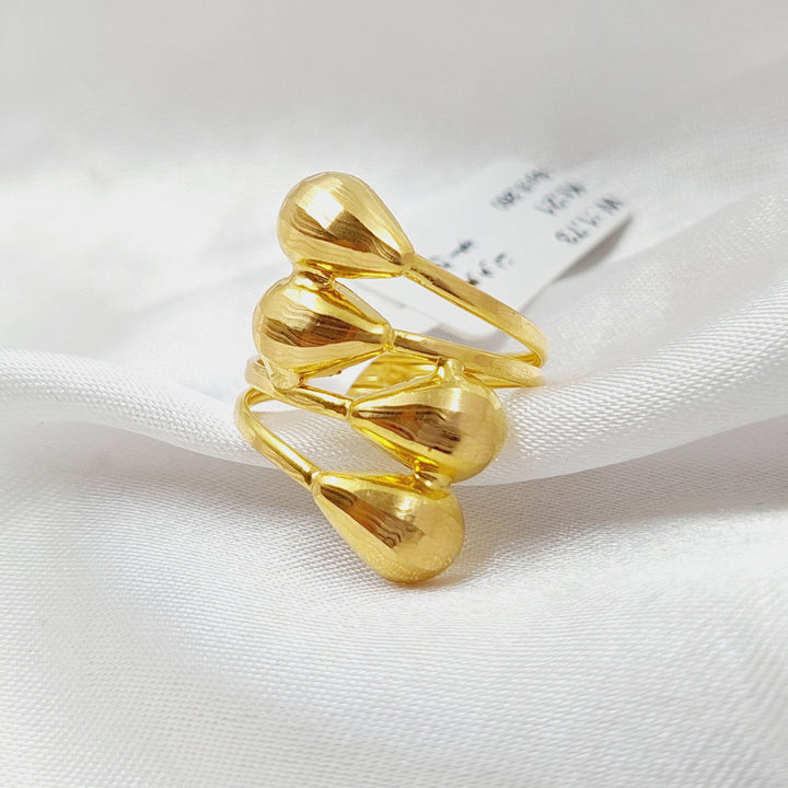 Two Ranges Tears Ring  Made Of 21K Yellow Gold by Saeed Jewelry-28729