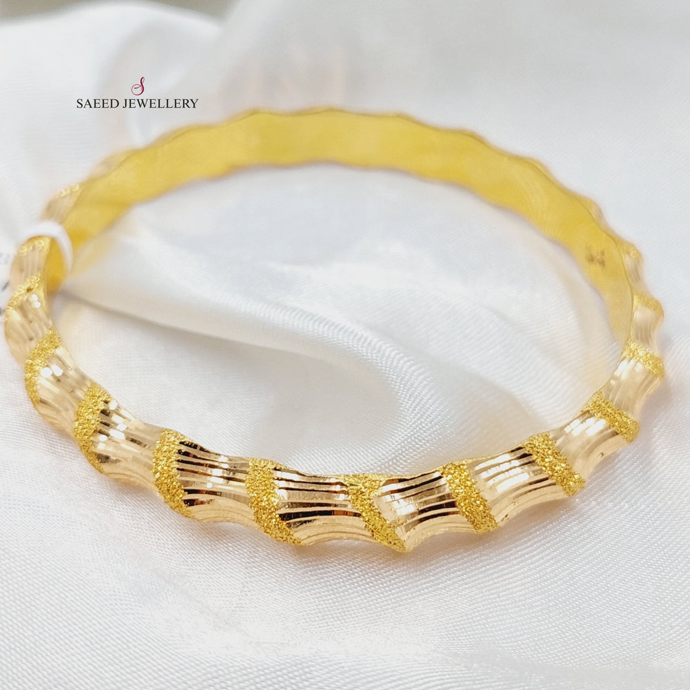 Waves Bangle  Made of 21K Yellow Gold by Saeed Jewelry-21k-bangle-31207