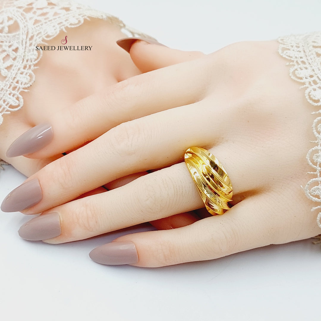 Waves Ring  Made of 21K Yellow Gold by Saeed Jewelry-31015