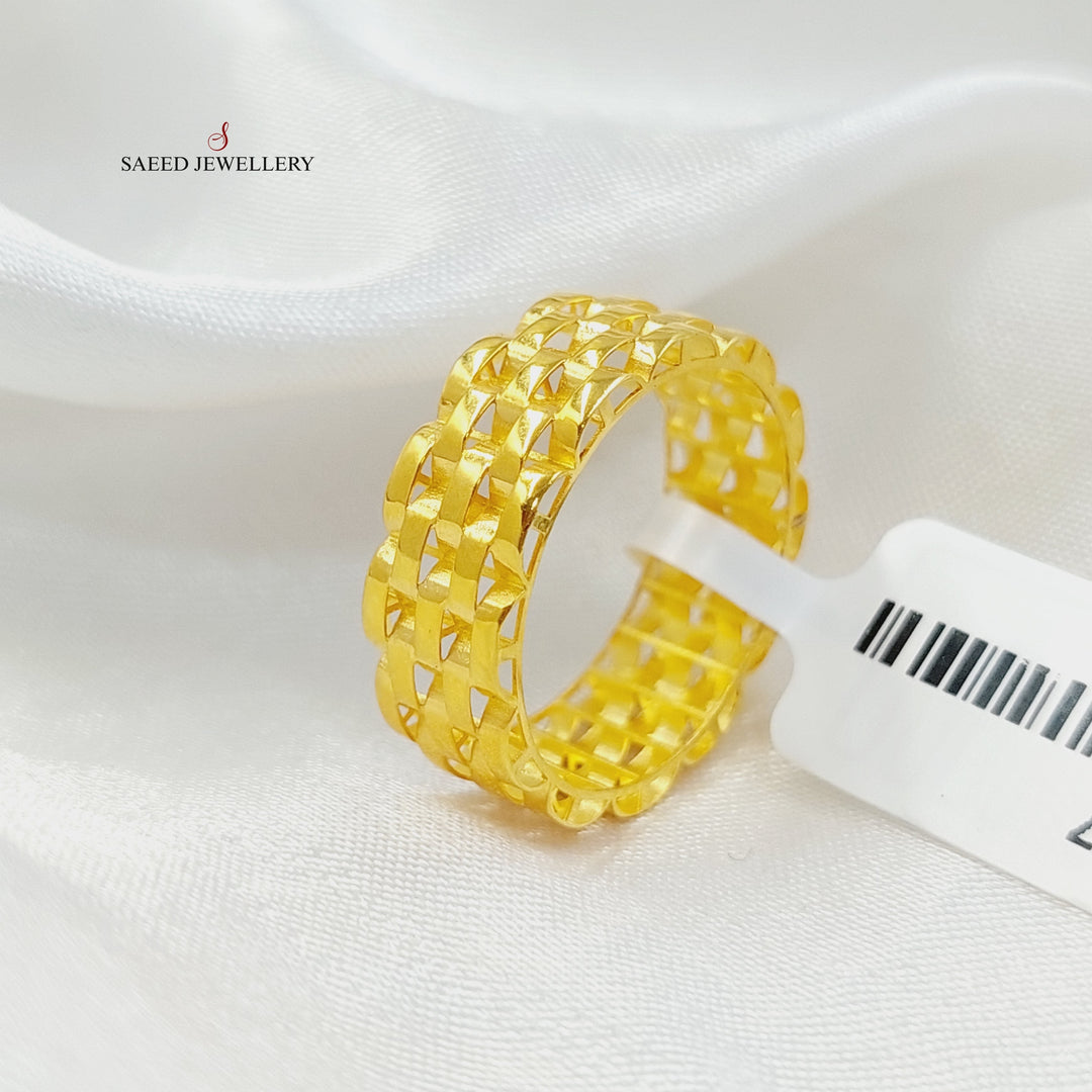 Waves Wedding Ring Made Of 21K Yellow Gold by Saeed Jewelry-28126