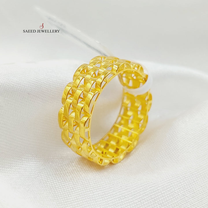 Waves Wedding Ring Made Of 21K Yellow Gold by Saeed Jewelry-28126