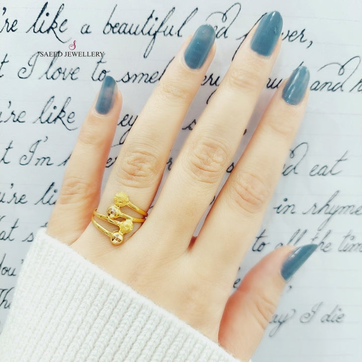 Wide Balls Ring  Made Of 21K Yellow Gold by Saeed Jewelry-29478