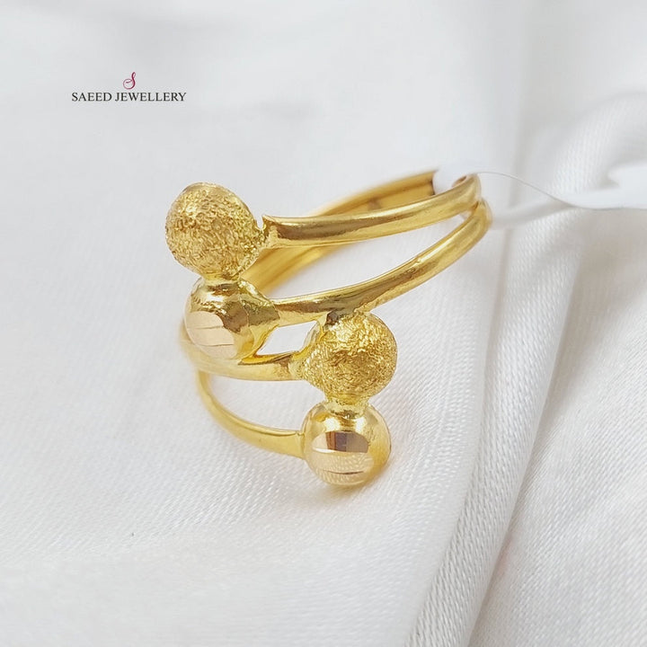 Wide Balls Ring  Made Of 21K Yellow Gold by Saeed Jewelry-29478