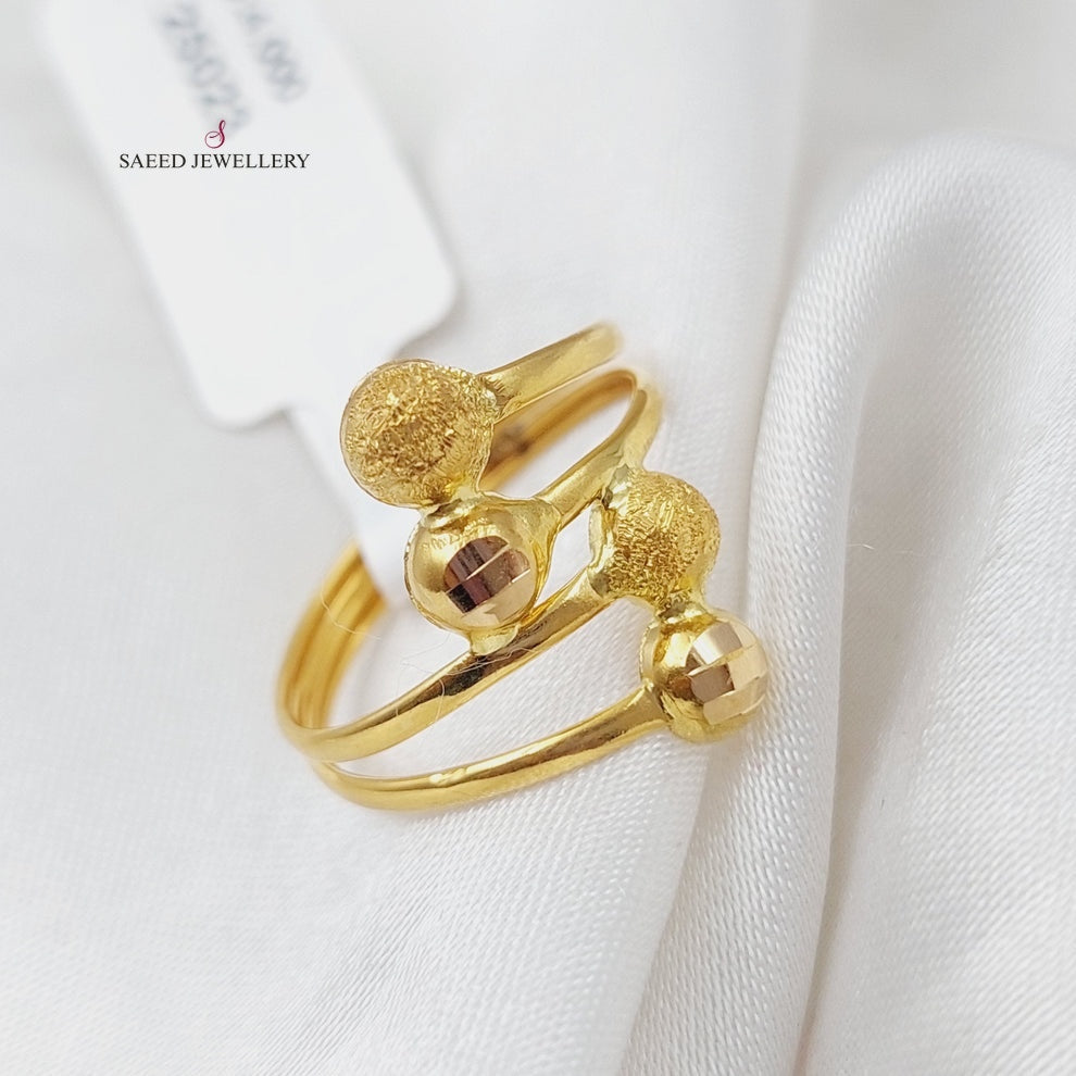 Wide Balls Ring  Made Of 21K Yellow Gold by Saeed Jewelry-29478