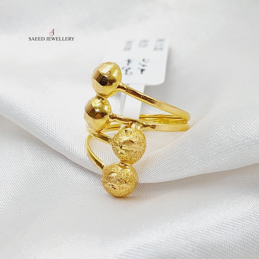 Wide Balls Ring  Made Of 21K Yellow Gold by Saeed Jewelry-29479
