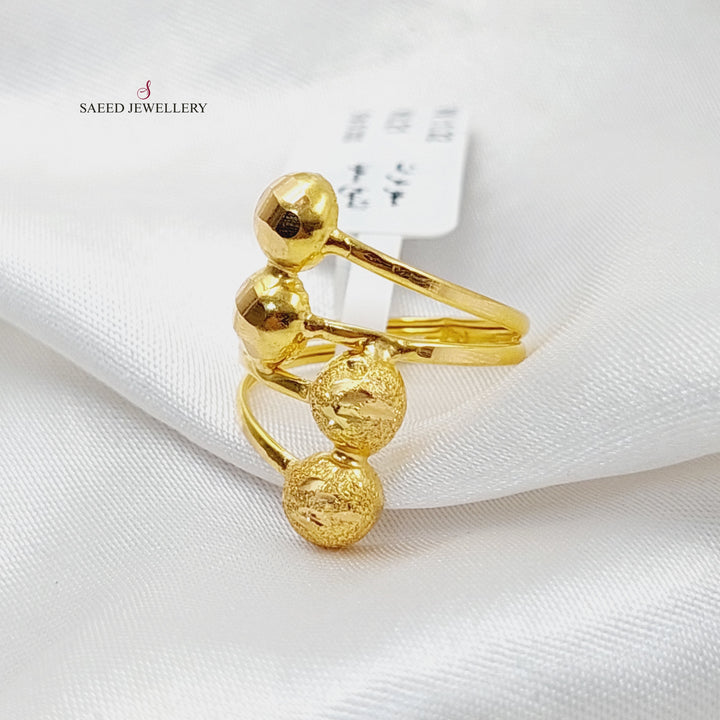 Wide Balls Ring  Made Of 21K Yellow Gold by Saeed Jewelry-29479