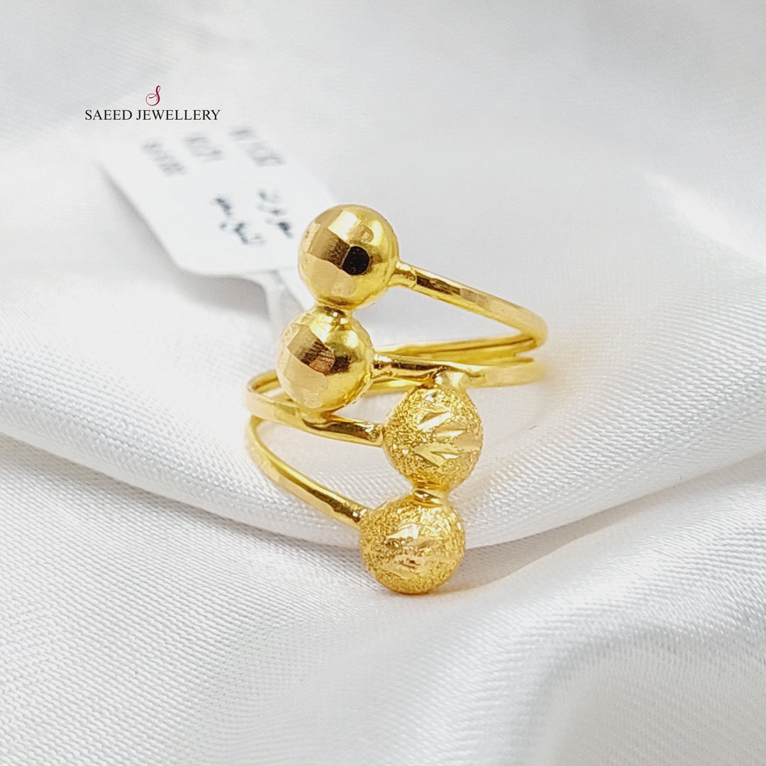 Wide Balls Ring  Made Of 21K Yellow Gold by Saeed Jewelry-29479