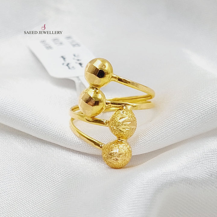 Wide Balls Ring  Made Of 21K Yellow Gold by Saeed Jewelry-29479