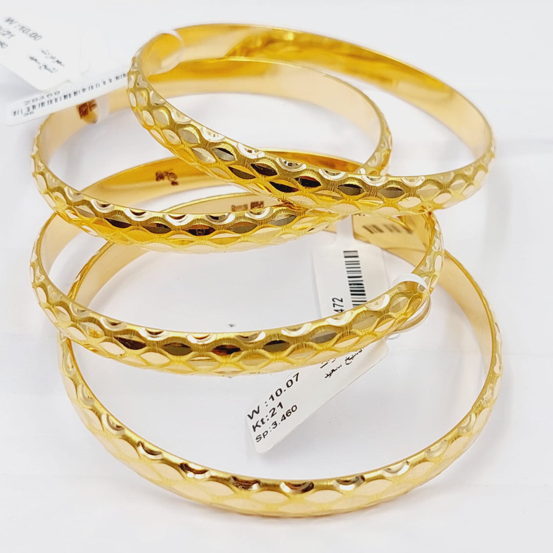 Wide CNC Bangle  Made Of 21K Yellow Gold by Saeed Jewelry-29462