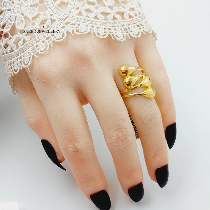 Wide Tears Ring  Made Of 21K Yellow Gold by Saeed Jewelry-29481