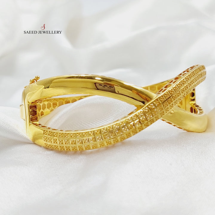 X Style Bangle Bracelet  Made Of 21K Yellow Gold by Saeed Jewelry-28897