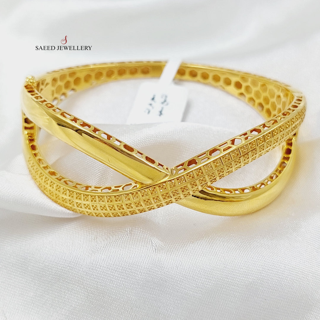 X Style Bangle Bracelet  Made Of 21K Yellow Gold by Saeed Jewelry-28897