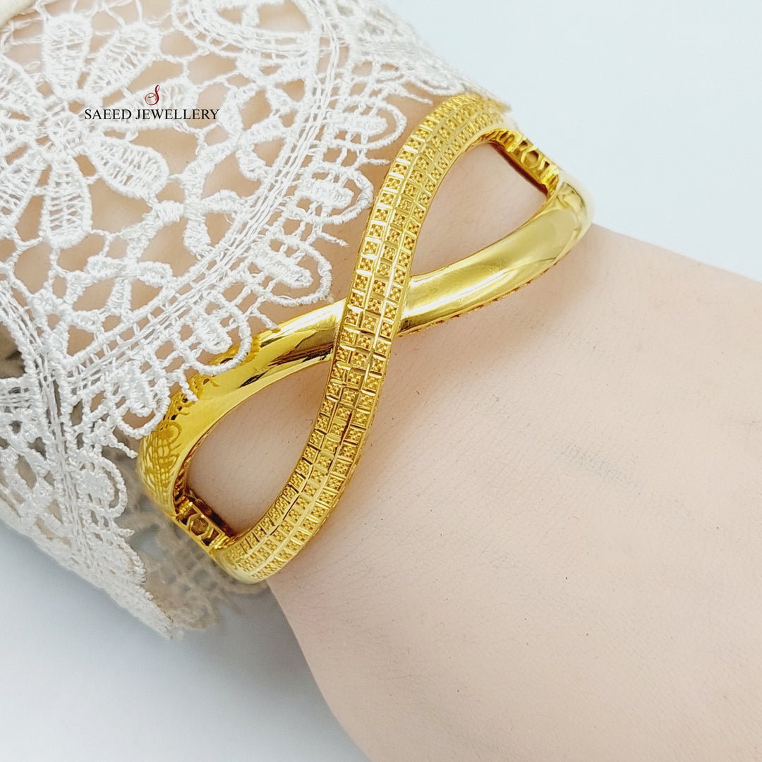 X Style Bangle Bracelet  Made Of 21K Yellow Gold by Saeed Jewelry-28897