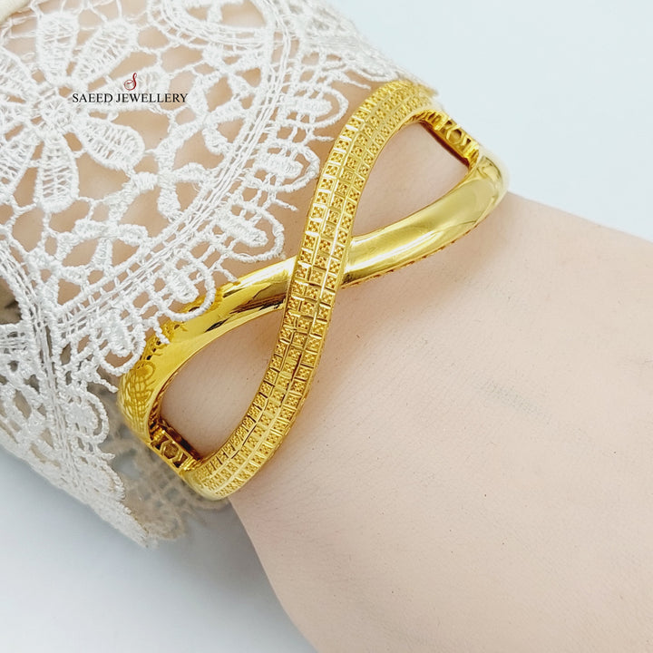 X Style Bangle Bracelet  Made Of 21K Yellow Gold by Saeed Jewelry-28897