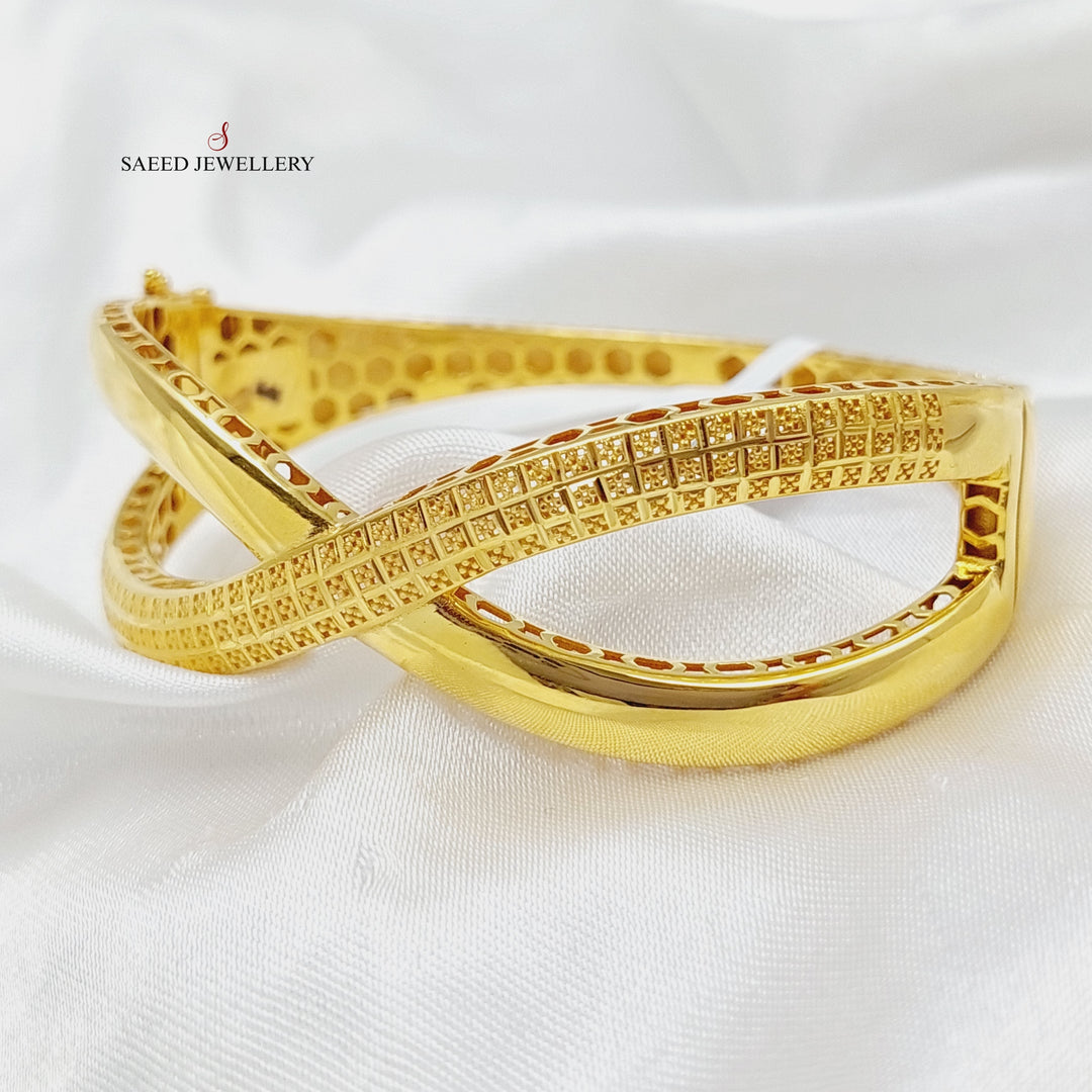 X Style Bangle Bracelet  Made Of 21K Yellow Gold by Saeed Jewelry-28897