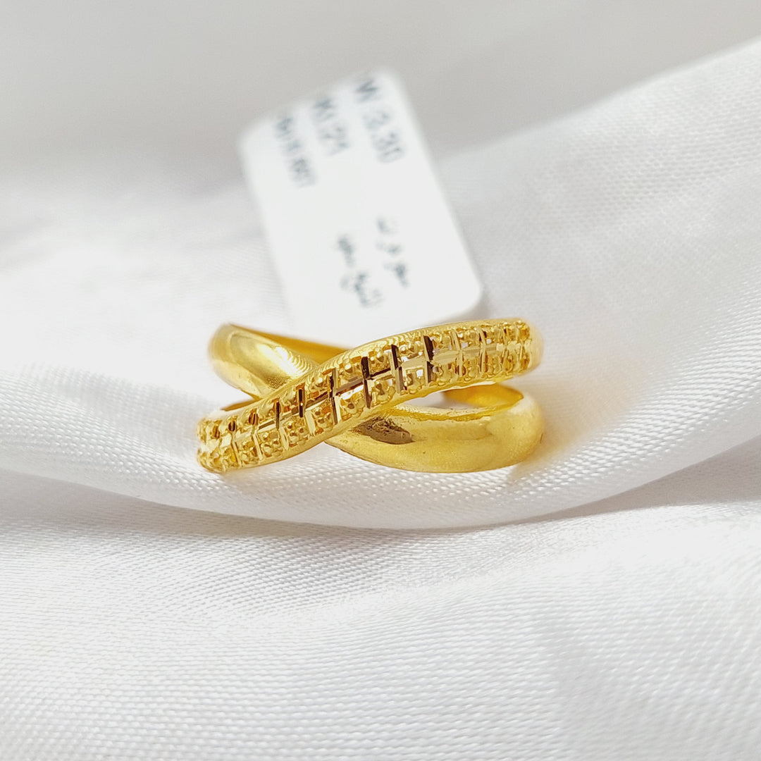 X Style Ring  Made Of 21K Yellow Gold by Saeed Jewelry-28716