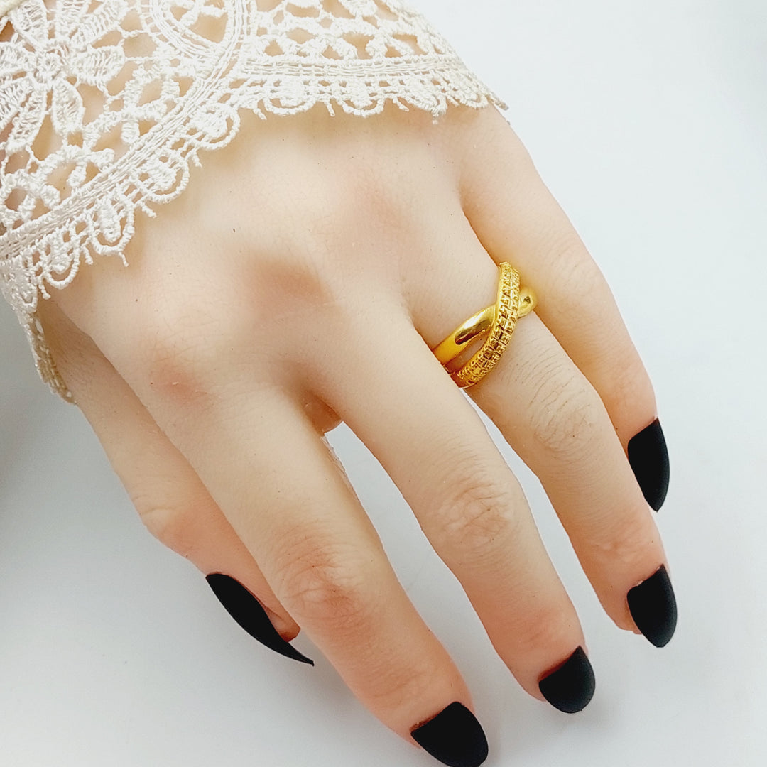 X Style Ring  Made Of 21K Yellow Gold by Saeed Jewelry-28716