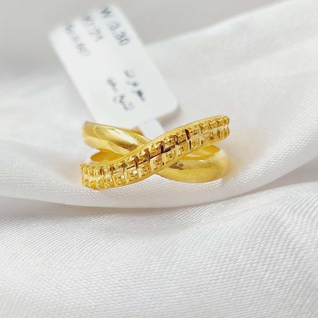 X Style Ring  Made Of 21K Yellow Gold by Saeed Jewelry-28716