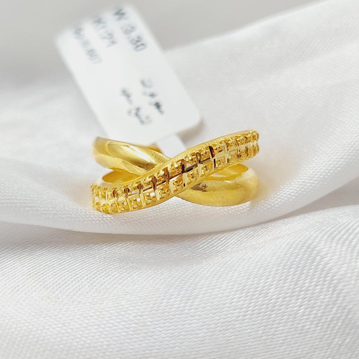X Style Ring  Made Of 21K Yellow Gold by Saeed Jewelry-28716