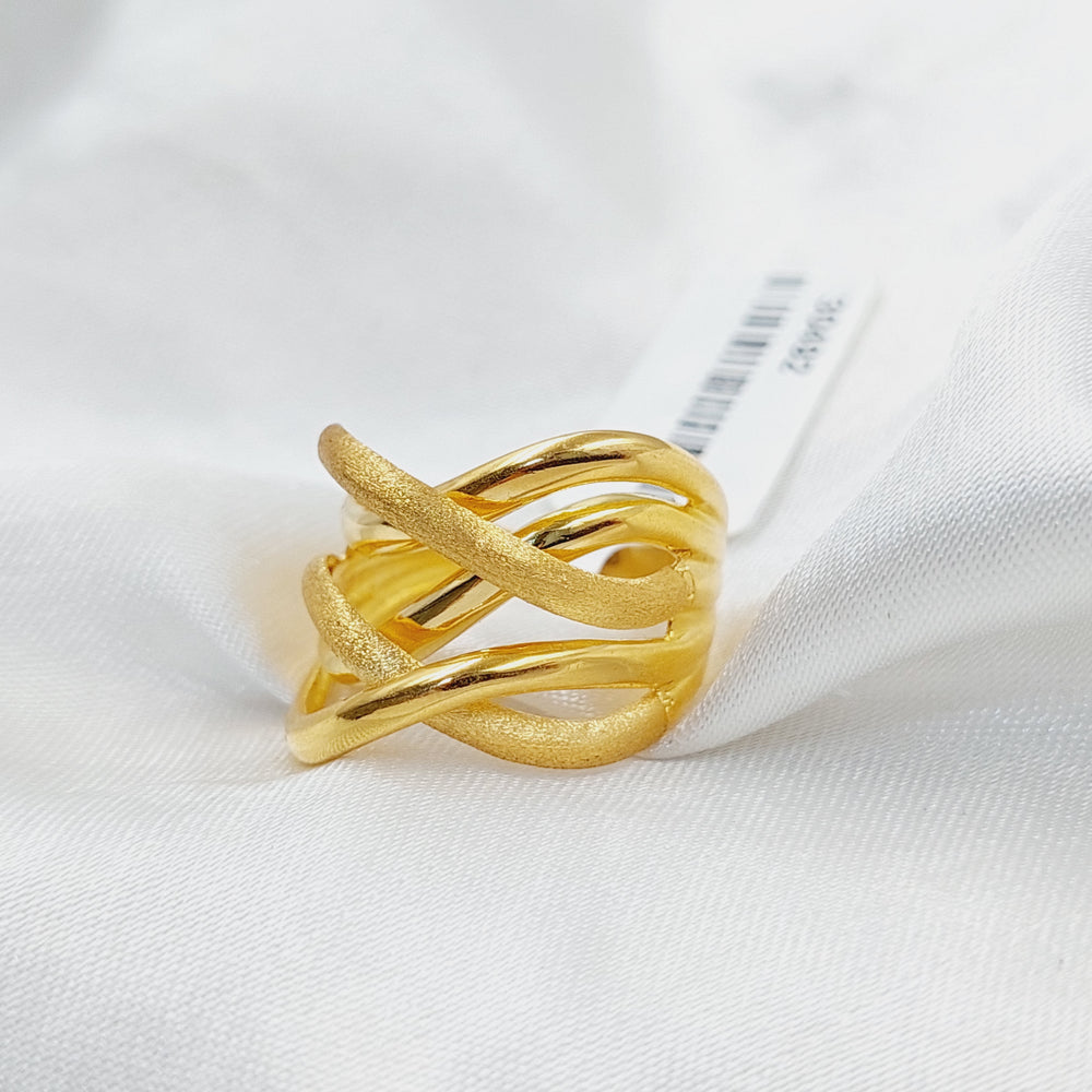 X Style Ring  Made Of 21K Yellow Gold by Saeed Jewelry-30492