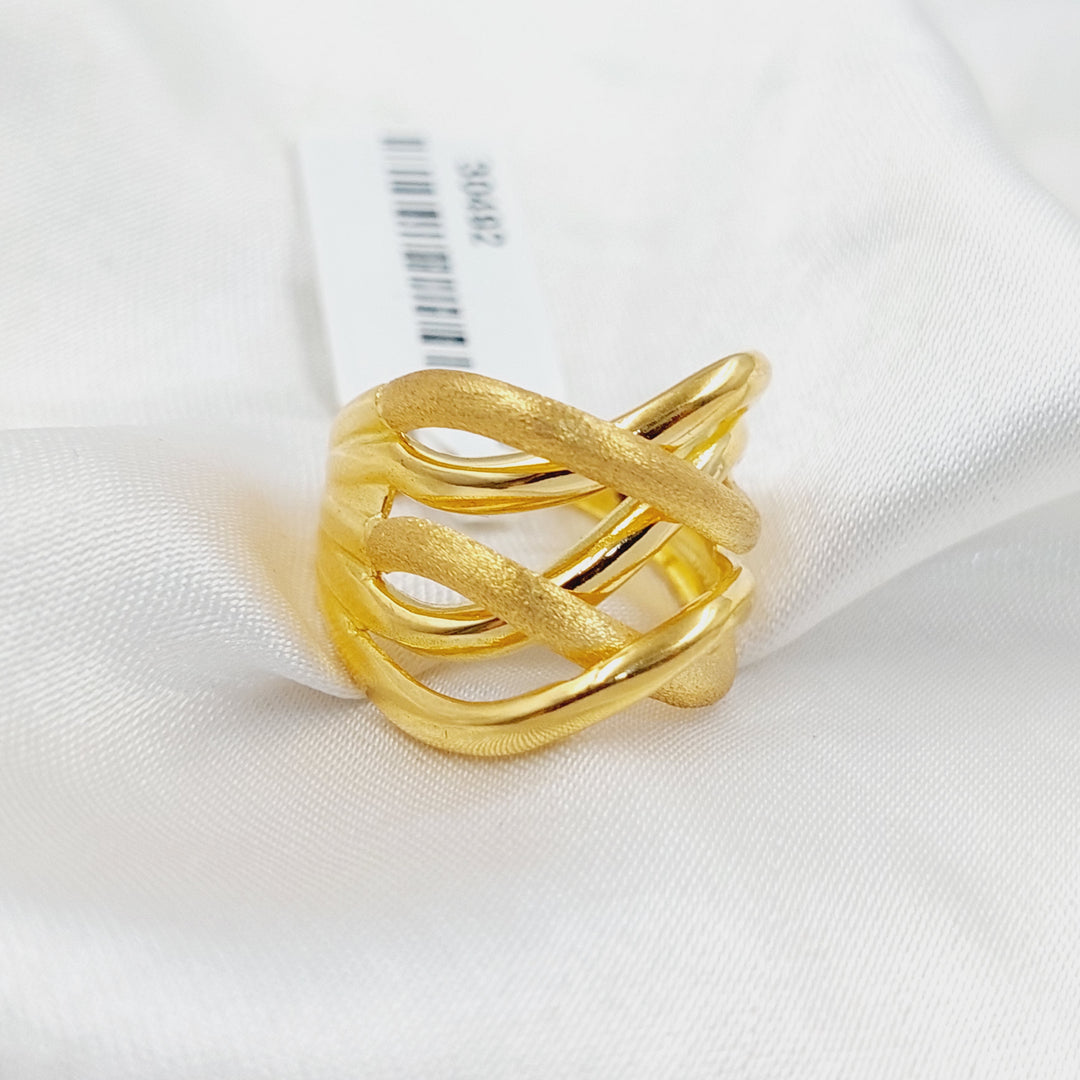 X Style Ring  Made Of 21K Yellow Gold by Saeed Jewelry-30492