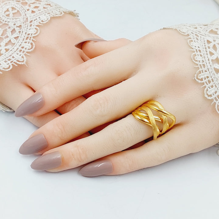 X Style Ring  Made Of 21K Yellow Gold by Saeed Jewelry-30492