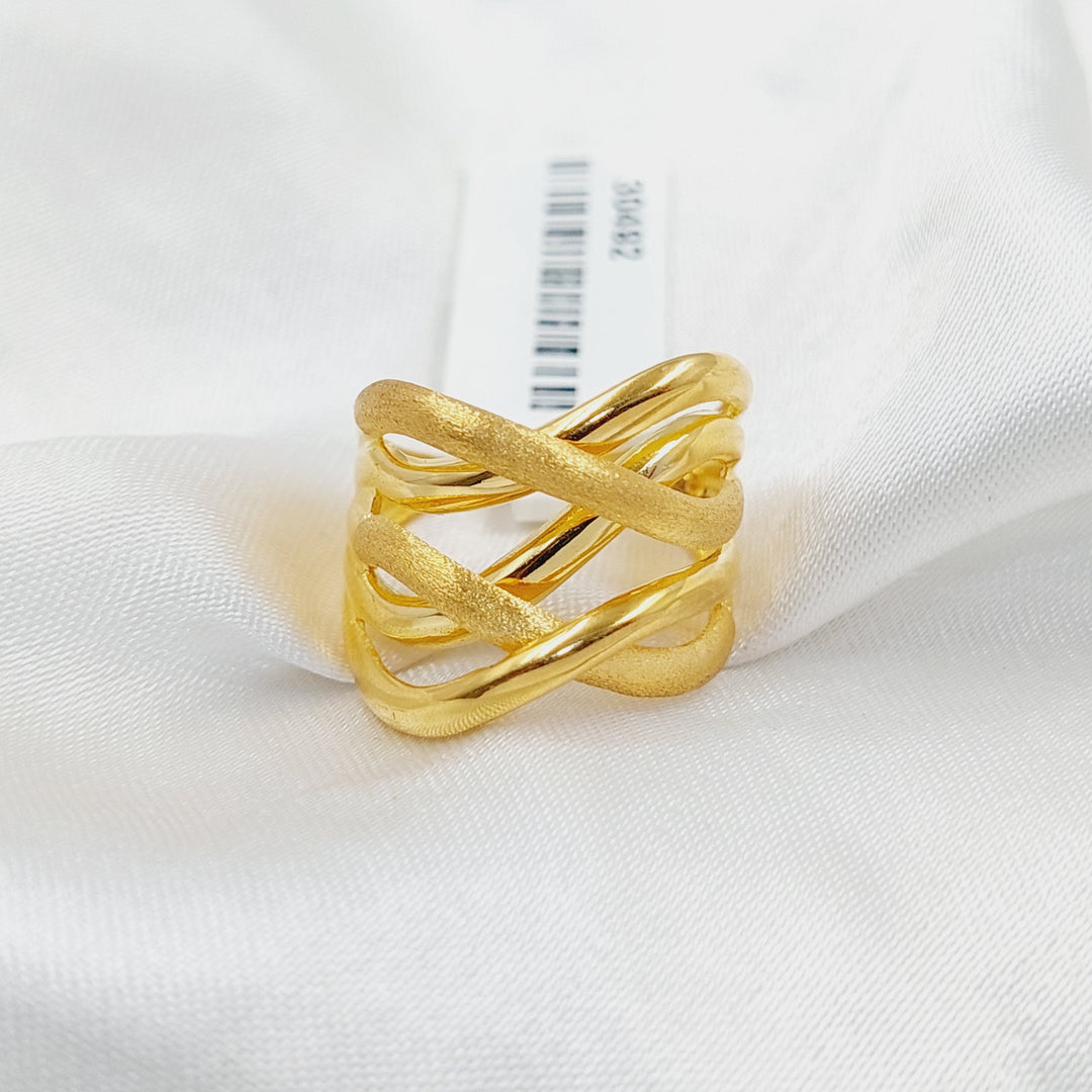 X Style Ring  Made Of 21K Yellow Gold by Saeed Jewelry-30492
