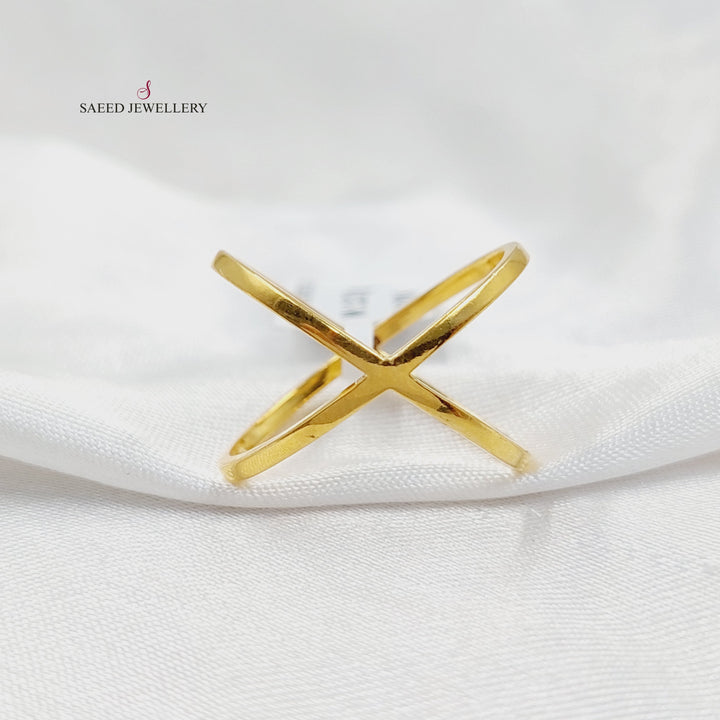 X Style Ring  Made of 21K Yellow Gold by Saeed Jewelry-31009