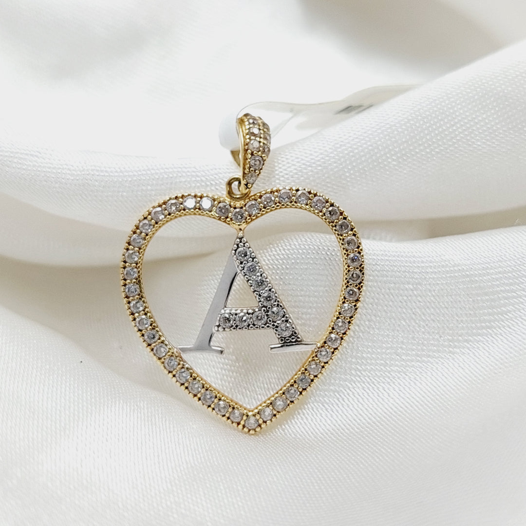 Zircon Studded A Letter Pendant Made Of 18K Colored Gold
<br><br> by Saeed Jewelry-29357