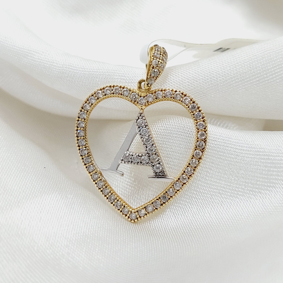 Zircon Studded A Letter Pendant Made Of 18K Colored Gold
<br><br> by Saeed Jewelry-29357