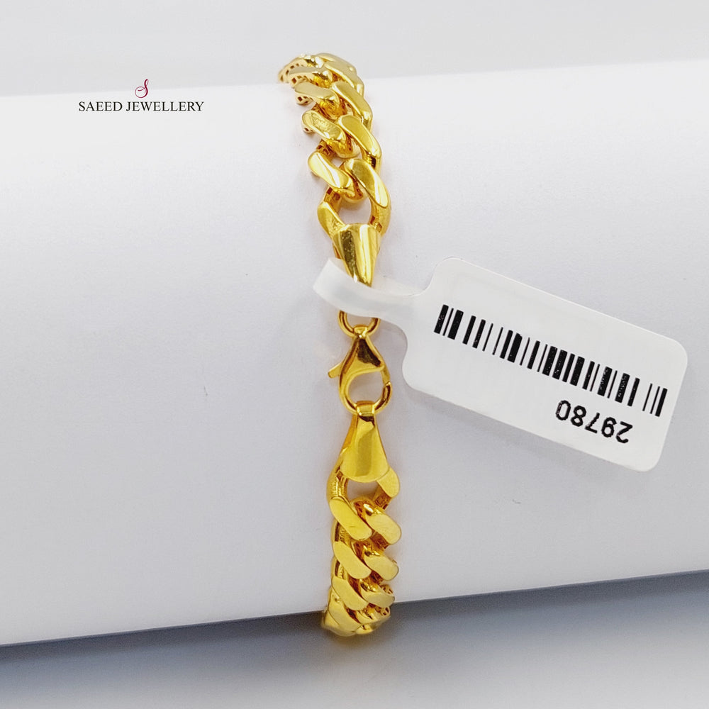 Zircon Studded Bar Bracelet  Made Of 21K Yellow Gold by Saeed Jewelry-29780