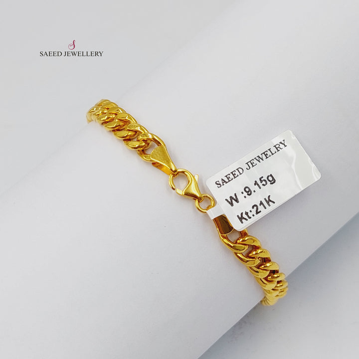 Zircon Studded Bar Bracelet  Made Of 21K Yellow Gold by Saeed Jewelry-30684