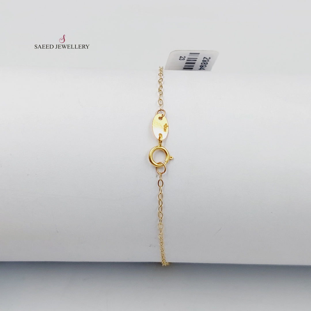 Zircon Studded Cuban Links Bracelet  Made Of 18K Yellow Gold  <br>Bracelet Length: <strong> 19cm </strong> by Saeed Jewelry-29894