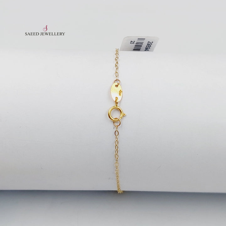 Zircon Studded Cuban Links Bracelet  Made Of 18K Yellow Gold  <br>Bracelet Length: <strong> 19cm </strong> by Saeed Jewelry-29894