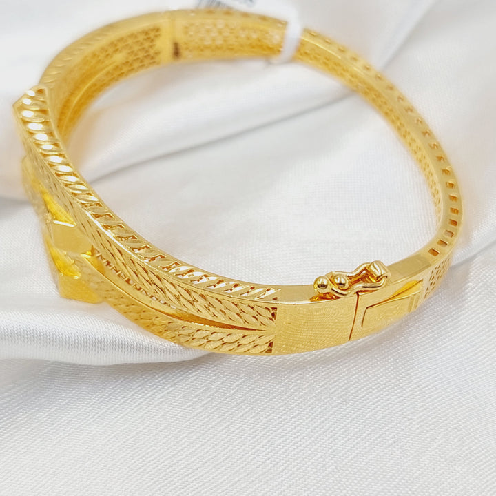 Zircon Studded Deluxe Bangle Bracelet  Made of 21K Yellow Gold by Saeed Jewelry-30855