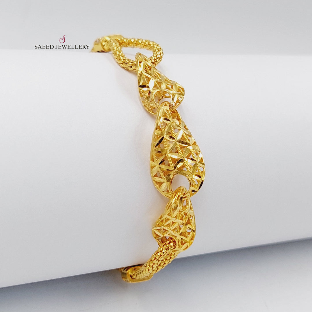 Zircon Studded Jessica Bracelet  Made Of 21K Yellow Gold by Saeed Jewelry-29932