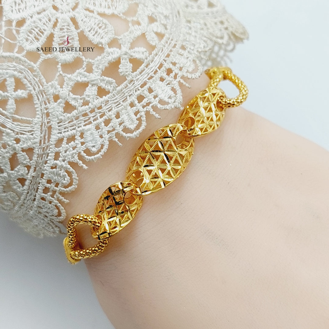 Zircon Studded Jessica Bracelet  Made Of 21K Yellow Gold by Saeed Jewelry-29932