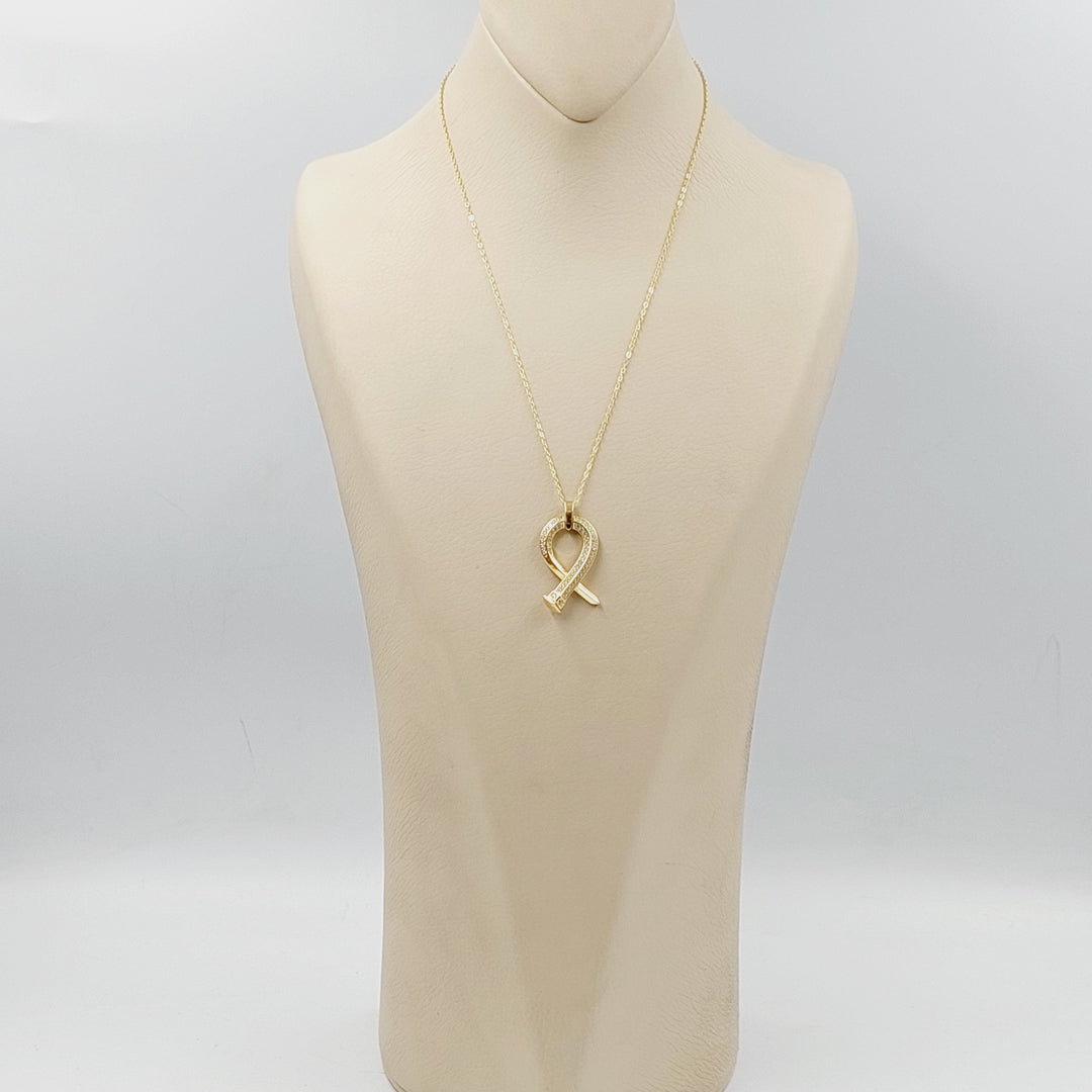 Zircon Studded Nail Necklace  Made of 18K Yellow Gold by Saeed Jewelry-30986