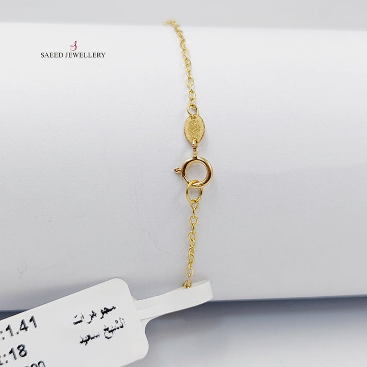 Zircon Studded Paperclip Bracelet  Made Of 18K Yellow Gold by Saeed Jewelry-30130
