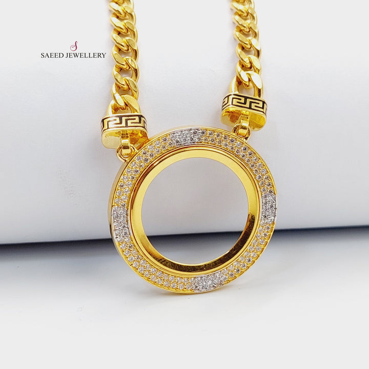 Zircon Studded Rashadi Necklace  Made Of 21K Yellow Gold by Saeed Jewelry-29862