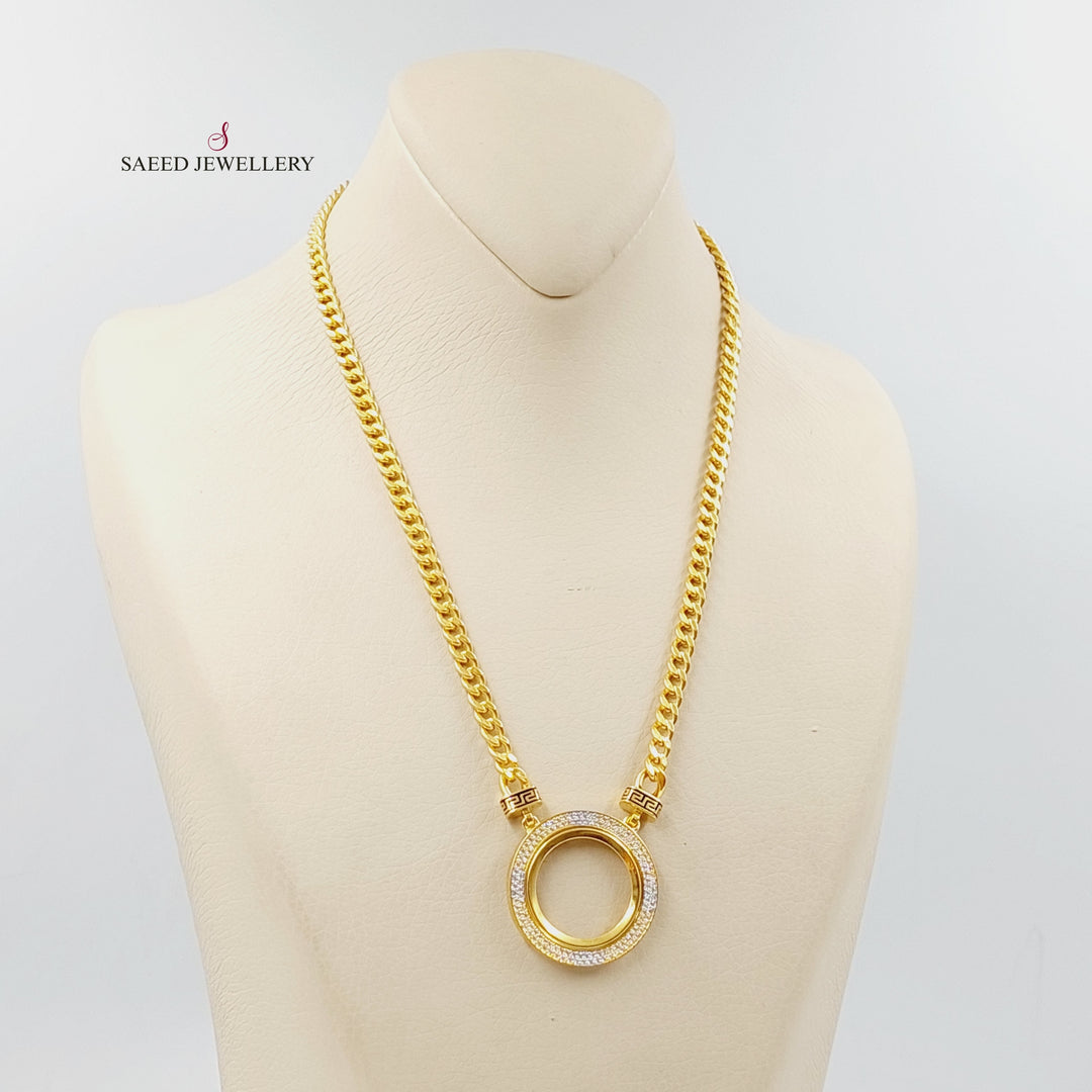 Zircon Studded Rashadi Necklace  Made Of 21K Yellow Gold by Saeed Jewelry-29862