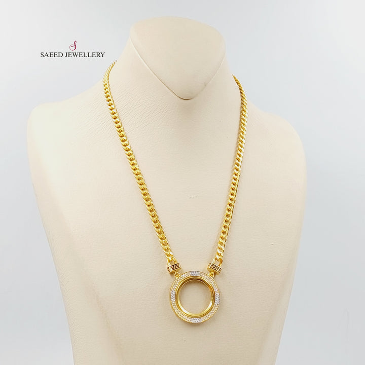 Zircon Studded Rashadi Necklace  Made Of 21K Yellow Gold by Saeed Jewelry-29862