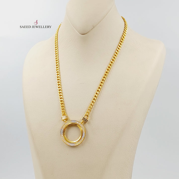 Zircon Studded Rashadi Necklace  Made Of 21K Yellow Gold by Saeed Jewelry-29862
